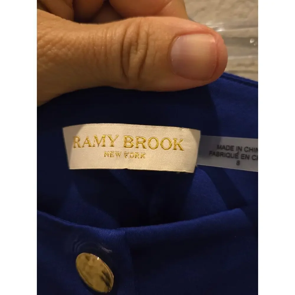 Ramy Brook Women's Wide-Leg Cargo Pants Size 8 Blue Casual